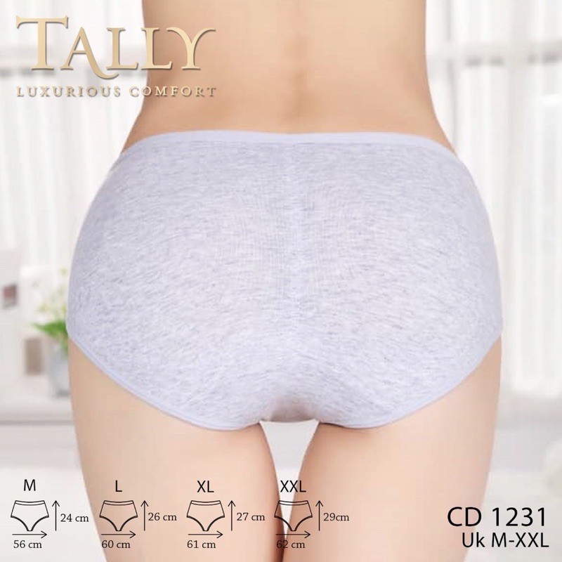 TALLY CD CELANA DALAM HIGH WAIST 1231 | BAHAN KATUN | ADA JAHITAN DI BAGIAN BELAKANG | SIZE M - XXL