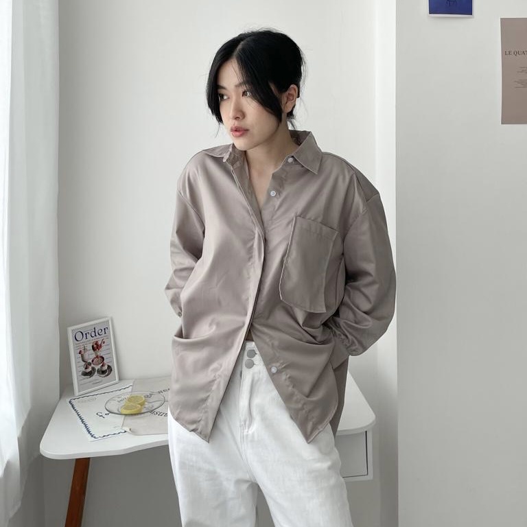 SIVALI Serin Shirt - Kemeja Oversize Wanita | Kemeja Kerja Formal Bahan Premium