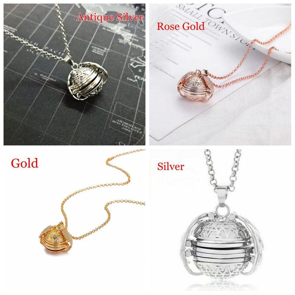 Preva Memory Floating Locket Necklace Hadiah Perhiasan Foto Keluarga Sayap Malaikat