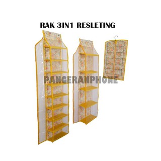 Rak Gantung 3in1 Resleting Karakter Murah Tas Sepatu Rak Gantung 3in1 Resleting Karakter Murah Tas Sepatu