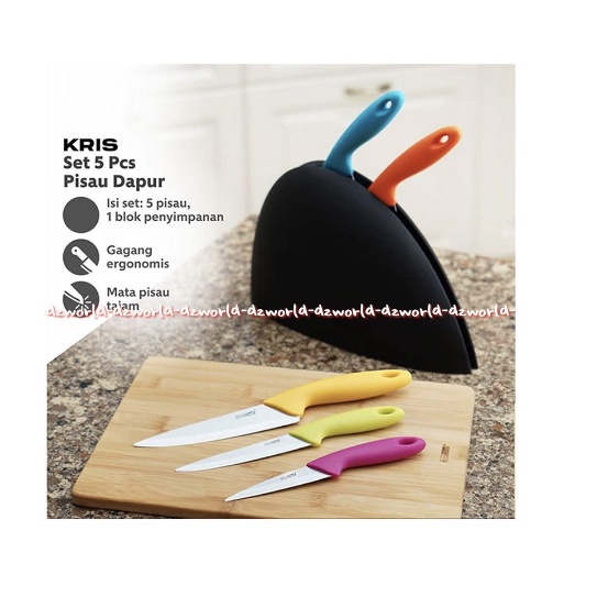 Krischef Set Knife Rainbow Pisau Set Warna Warni Anti Karat Colorfull Pisau 1set Kris Chef Peralatan Pisau Dapur 1 set Warna Warni