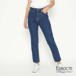 Image of Esrocte Celana Boyfriend High Waist Jeans Wanita P03 - Navy Hitam Biru Muda 26-38