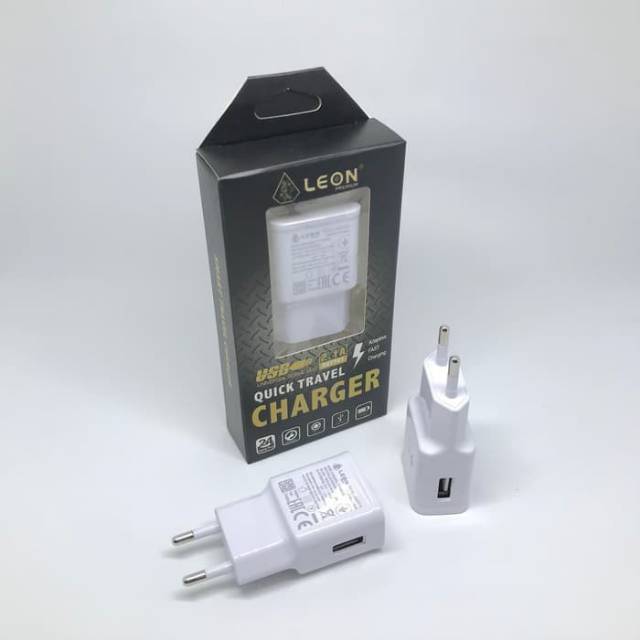 Travel Charger Batok Adaptor USB 2A LEON Quick Charging 100% Original