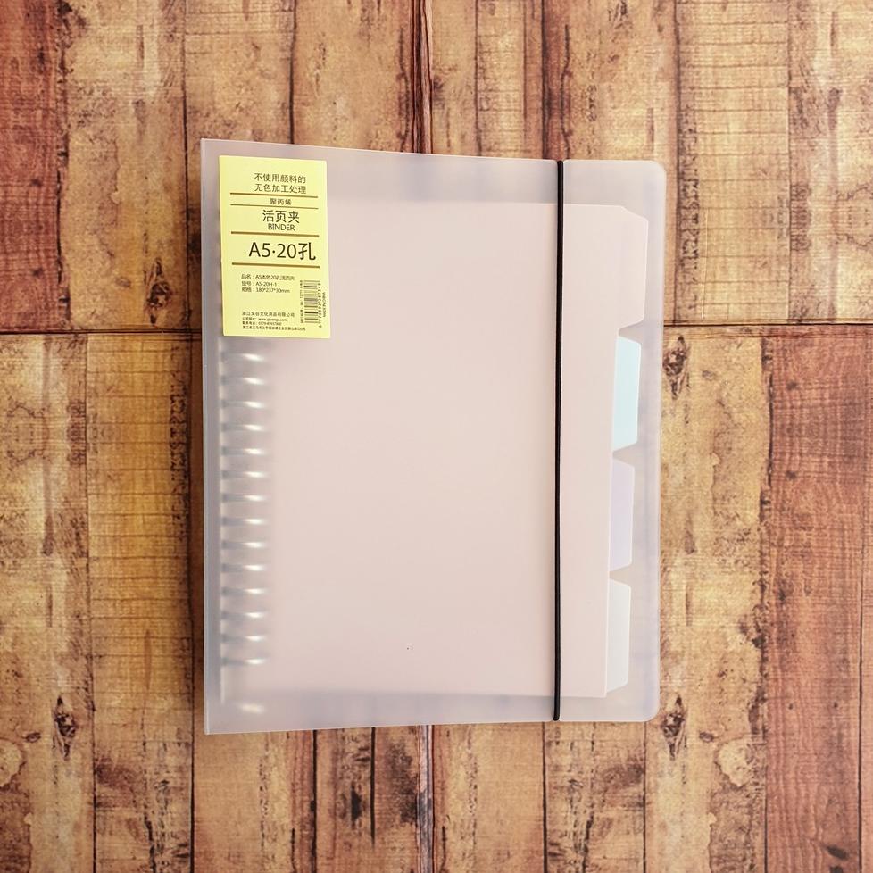 

[(BAYAR DITEMPAT) Map Binder A5 / B5 Wengu Transparant Tali Karet - Binder Note 20 / 26 Ring Plus Tali Bonus Divider / Pembatas