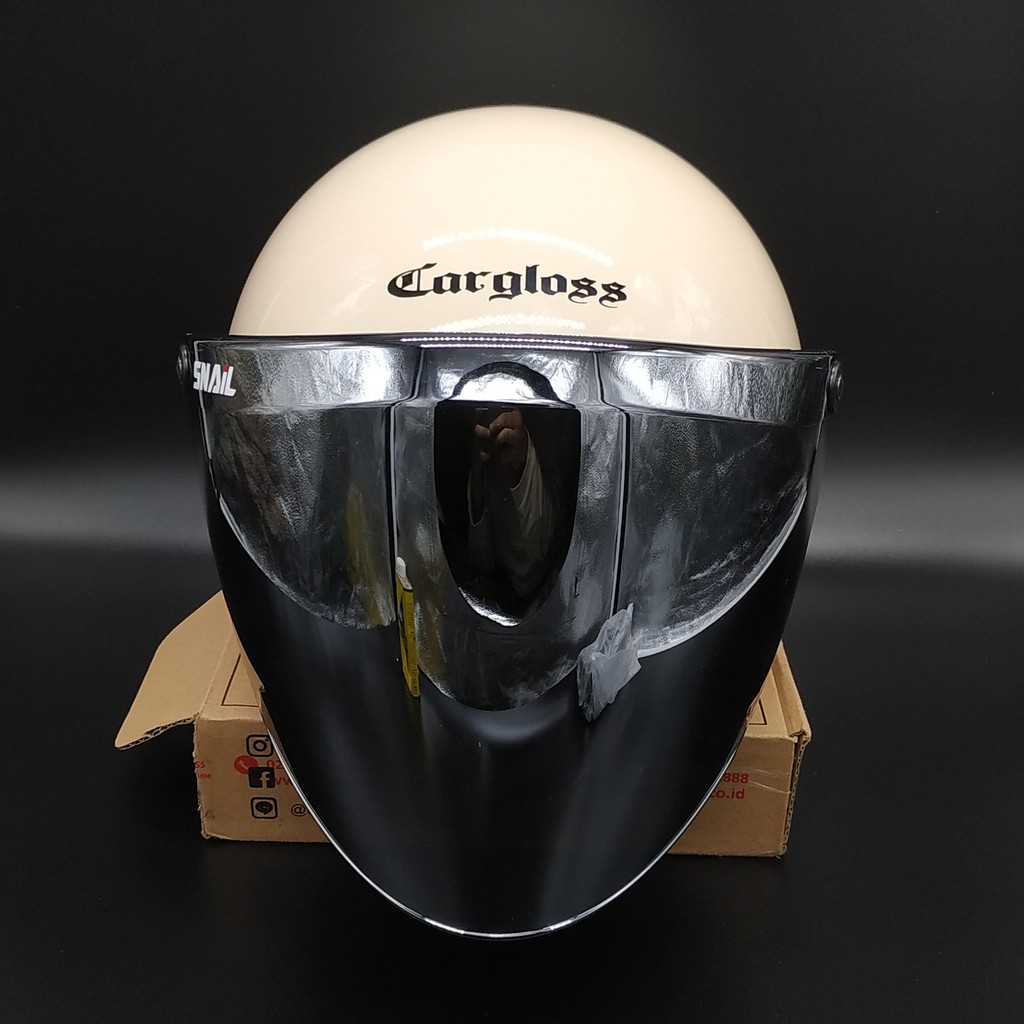 Helm Cargloss Retro Avorio Naiade - Kaca Snail Silver