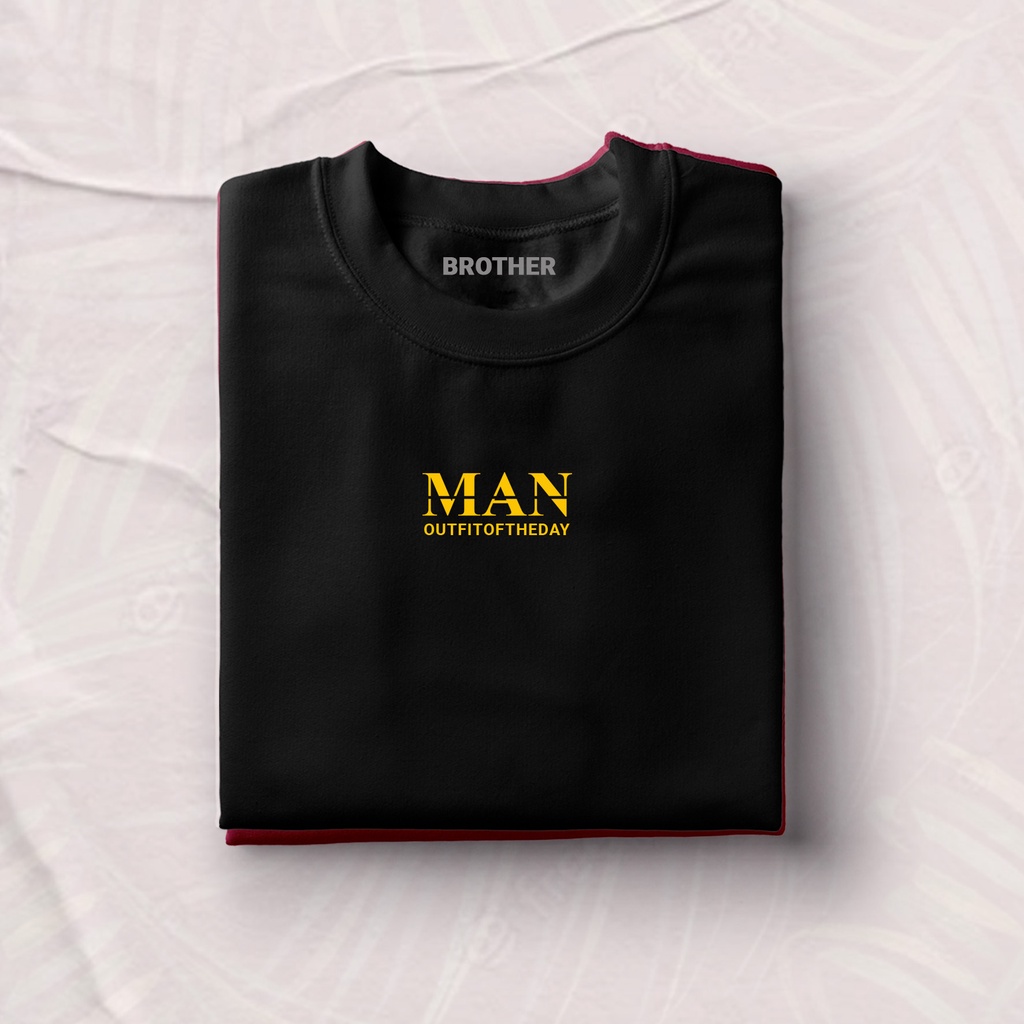 BROTHER STORE - Kaos Distro Pria - KAOS COWOK CEWEK - Kaos Kata Kata - Articel MAN Text KUNING Premium