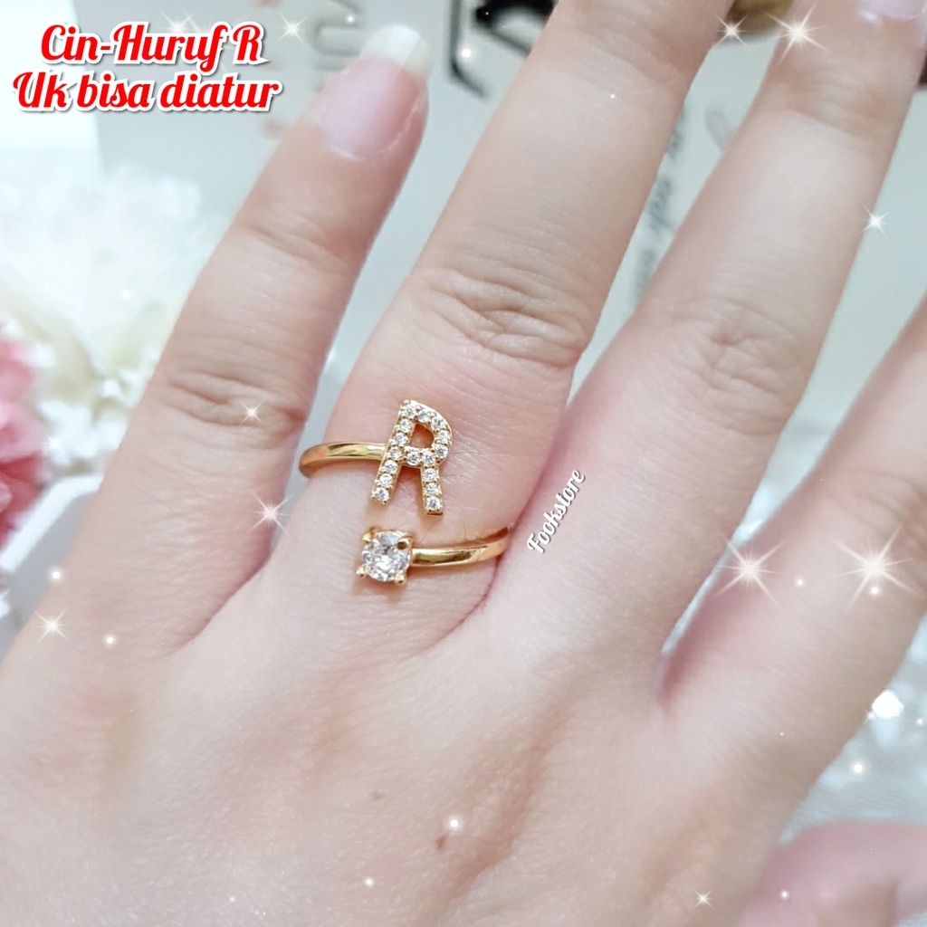 COD CINCIN HURUF XUPING WANITA/UK BISA DIATUR/CINCIN INISIAL