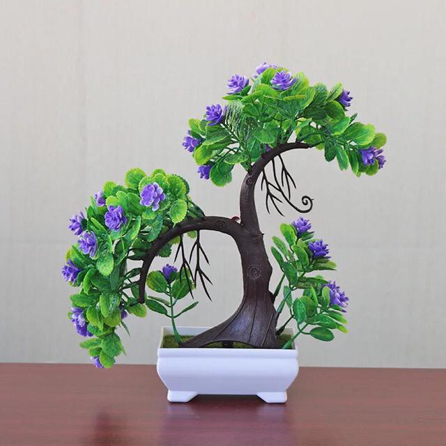 INFY - Tanaman Hias Mini/Pot Bunga Hias Plastik/Ornamen Tanaman Pohon Bonsai/Artificial Flower R194