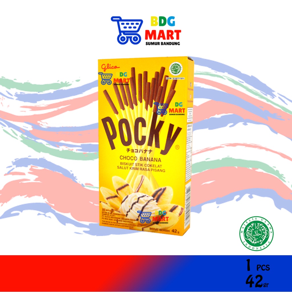 

BOX Pocky Choco Banana Kue Biskuit Stik Lapis Krim Pisang Halal - 42gr