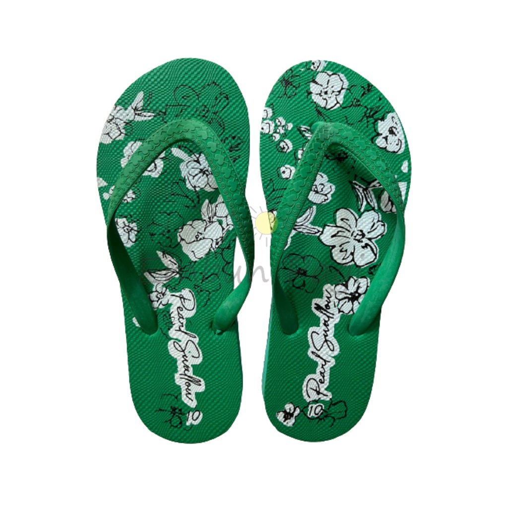 Sandal Jepit Wanita Ladies Motif Bunga Lily / Lily Sun Swallow Warna Warni Ukuran 9-10-10,5