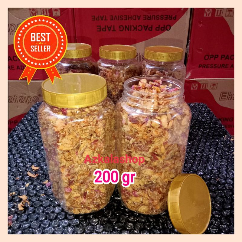 Bawang merah goreng / brambang goreng kemas toples / bawang goreng 200 gr