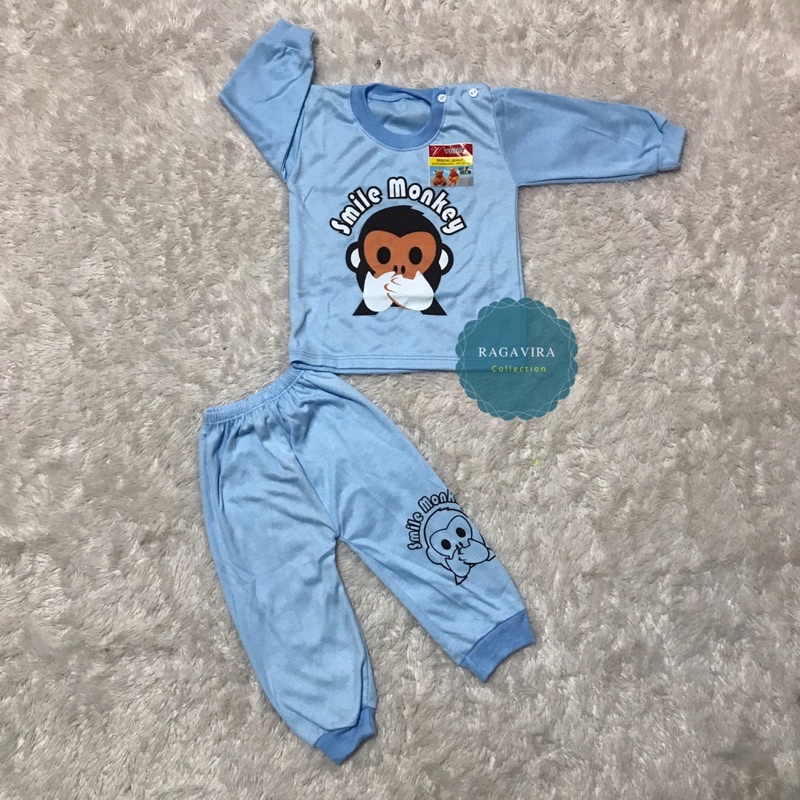 BAJU BAYI smile monkey Setelan 3-18 Bulan (PP084)