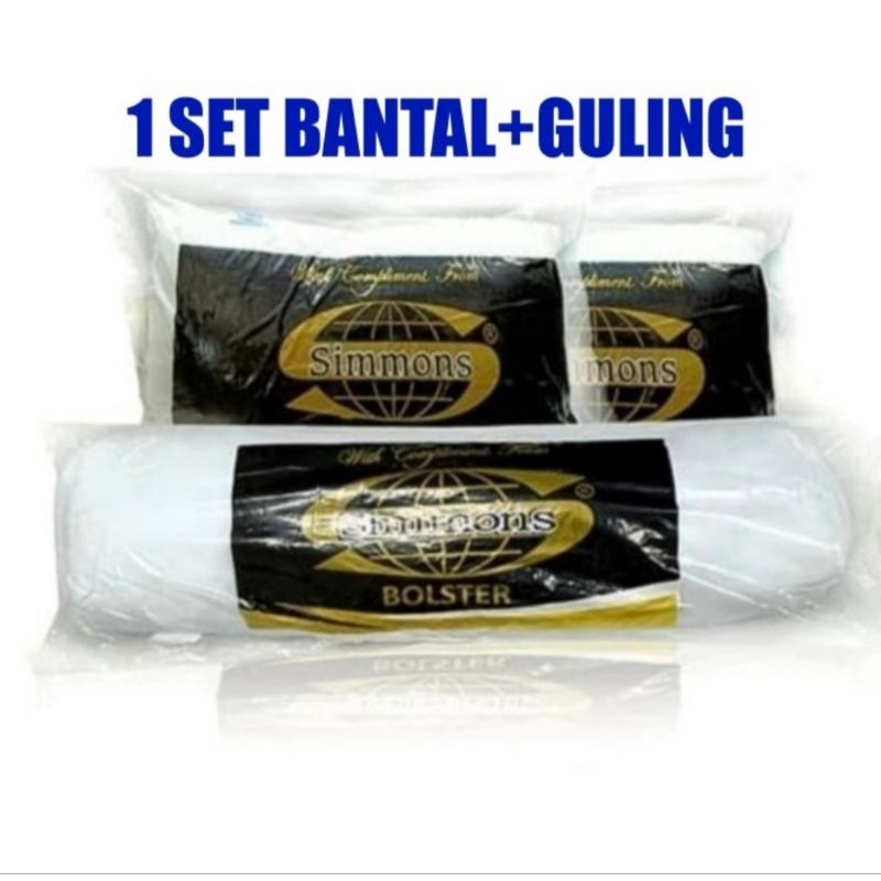 bantal dan guling set simmons original 100% / bantal guling set simmons - original / bantal dan guli