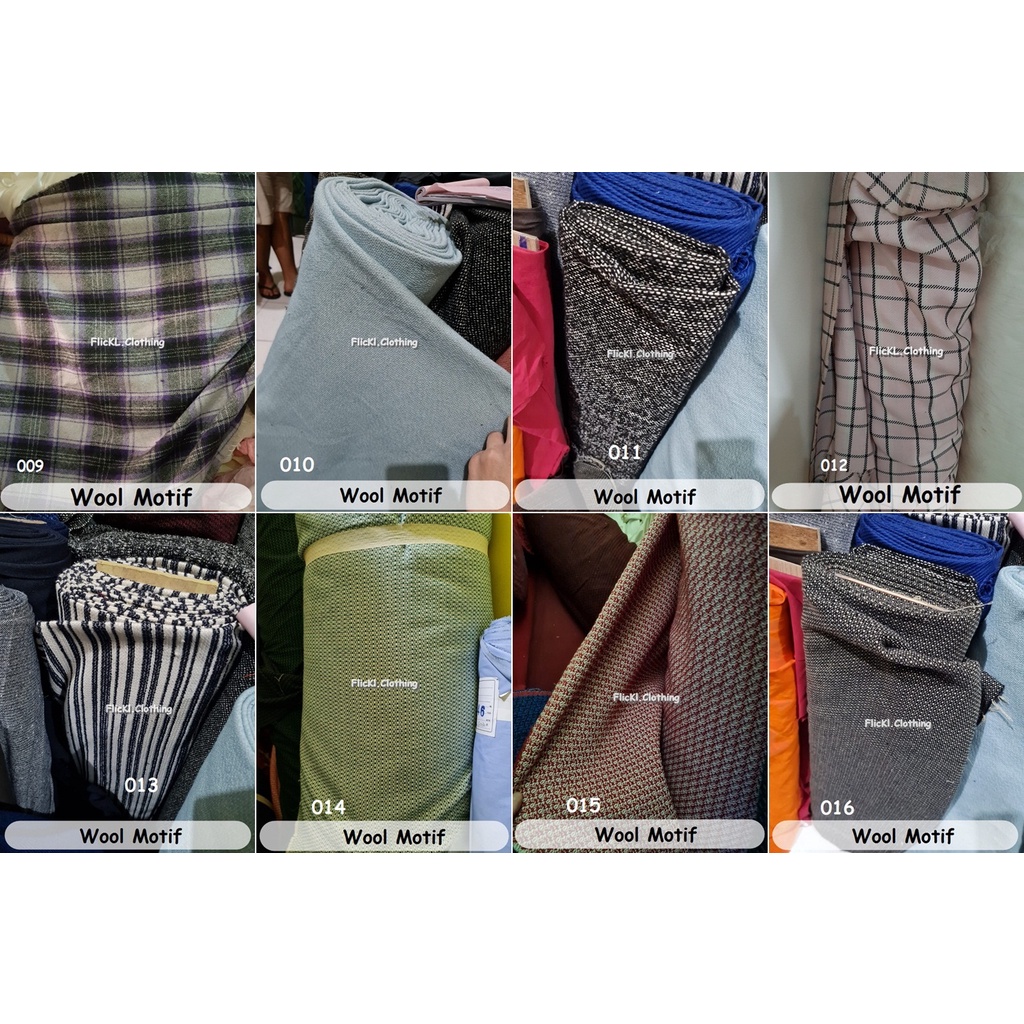 Bahan Kain Flanel Wool Cotton Katun Kotak Kotak Kemeja Motif