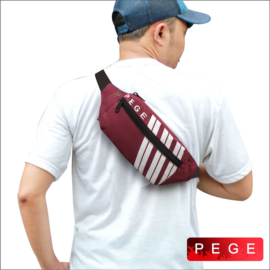 Tas Selempang Pria Waistbag Slempang Bahu Kasual distro Bisa untuk Tas Pinggang - PG 8855