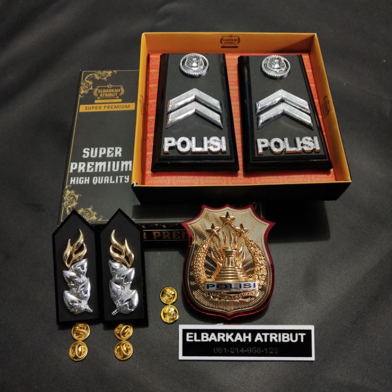 PANGKAT POLRI POLISI SATU PAKET BINTARA POLISI POLRI PDH BRIPDA BRIPTU BRIGADIR BRIPKA AIPDA AIPTU FUL AKRILIK HITAM DOVE LIS GLOSY pangkat polisi pangkat polri #86