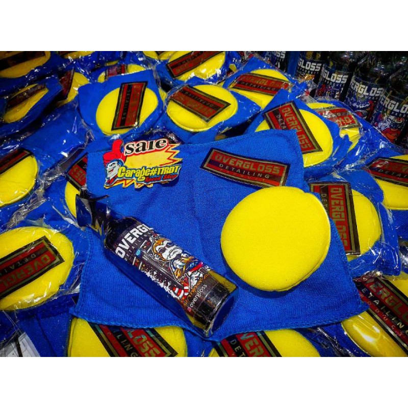 Overgloss Spray Premium Detailing Glowing Plus Lap Microfiber Spons Pengkilap Body Alus Motor Mobil.