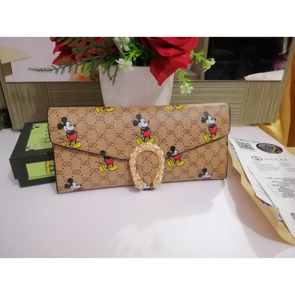 Dompet Wanita My Disney x Gucci Wallet Best Seller   *DISNEY x GUCCI MICKEY CLASSIC FLAP WALLET SE