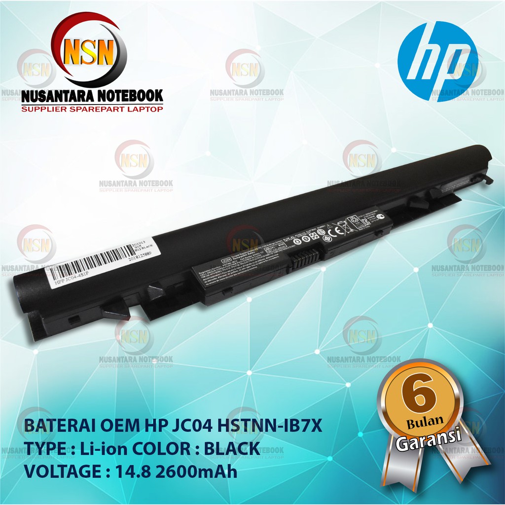 Baterai OEM HP JC04 240 G6 255 G6 250 G6 240-G6 HSTNN-IB7X 14.8V