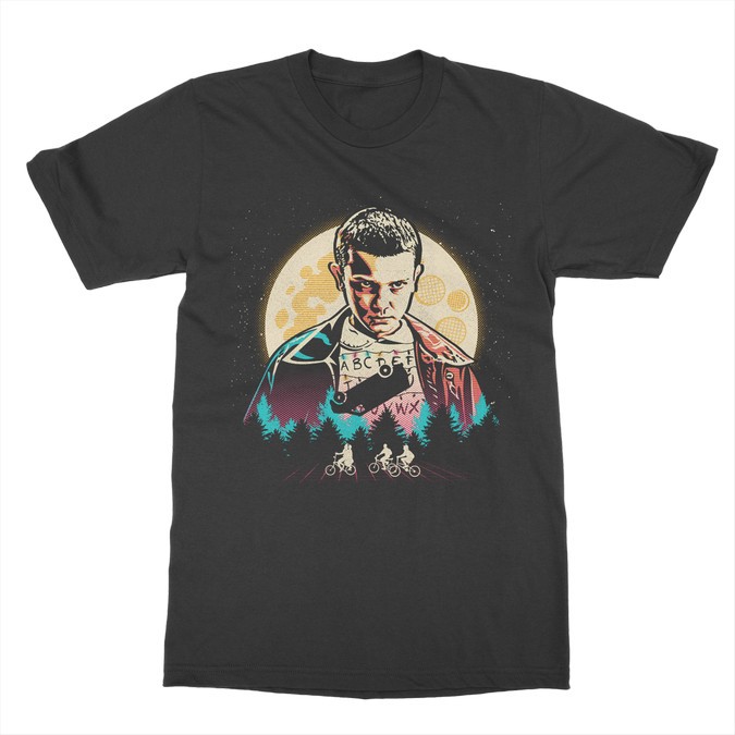T-Shirt Kaos Stranger Things Eleven Moon