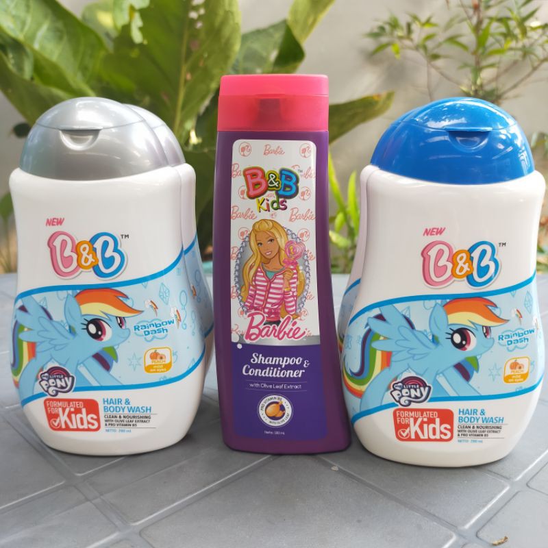 Jual B&B Kids Hair & Body Wash 280ml - B&B Kids Barbie Shampoo ...