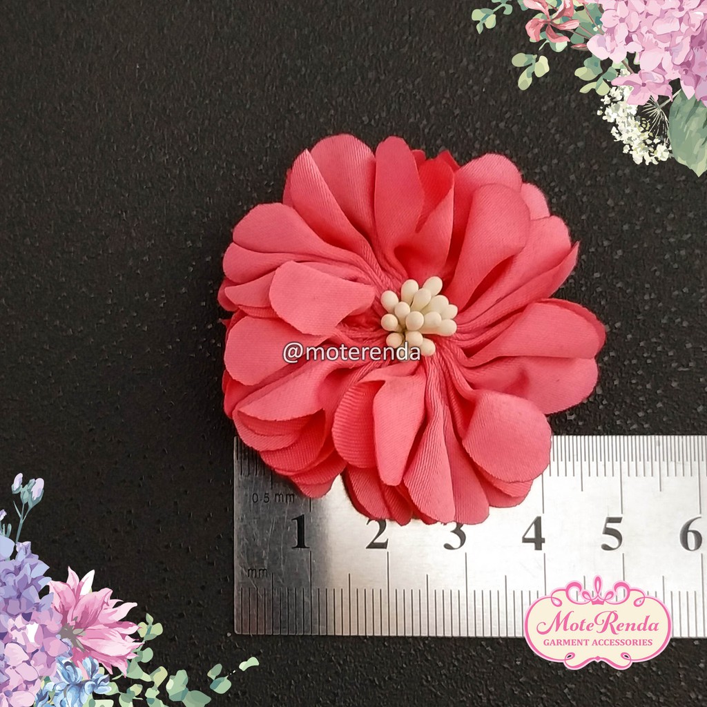 Aplikasi bunga poppy, lebar 5cm kode 7VVS50