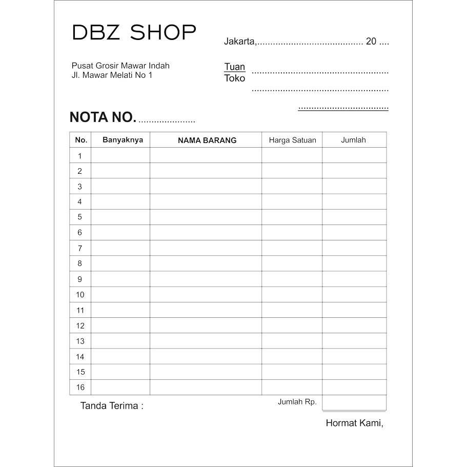 

DISKON Cetak Nota Bon 3 Rangkap/Ply Carbonless Tanpa Karbon Nomerator