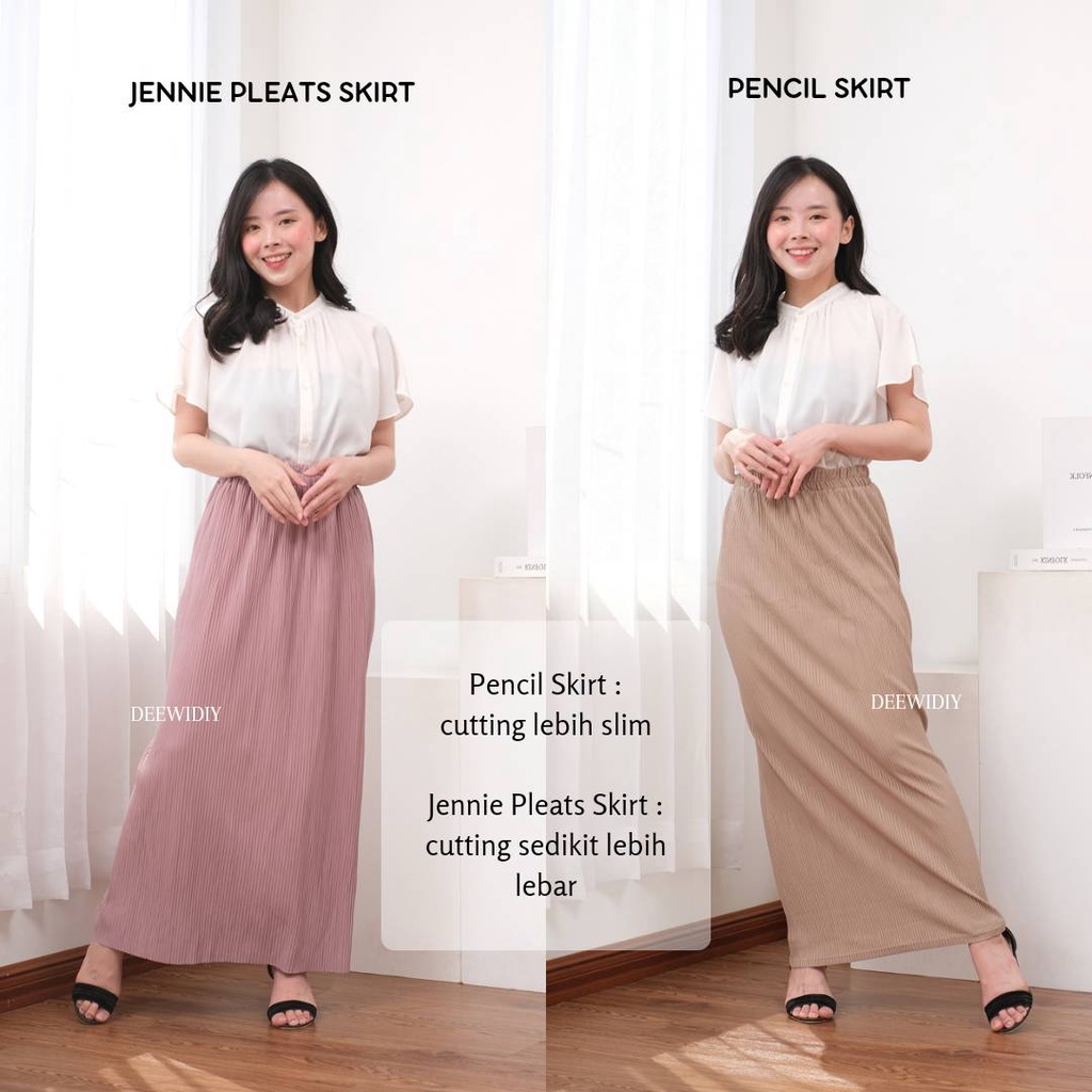 TERLARIS ROK SPAN PLISKET LIDI PREMIUM / ROK KERJA WANITA / BISA UNTUK FORMAL CASUAL (MUAT SAMPAI JUMBO) - PENCIL SKIRT DEEWIDIY