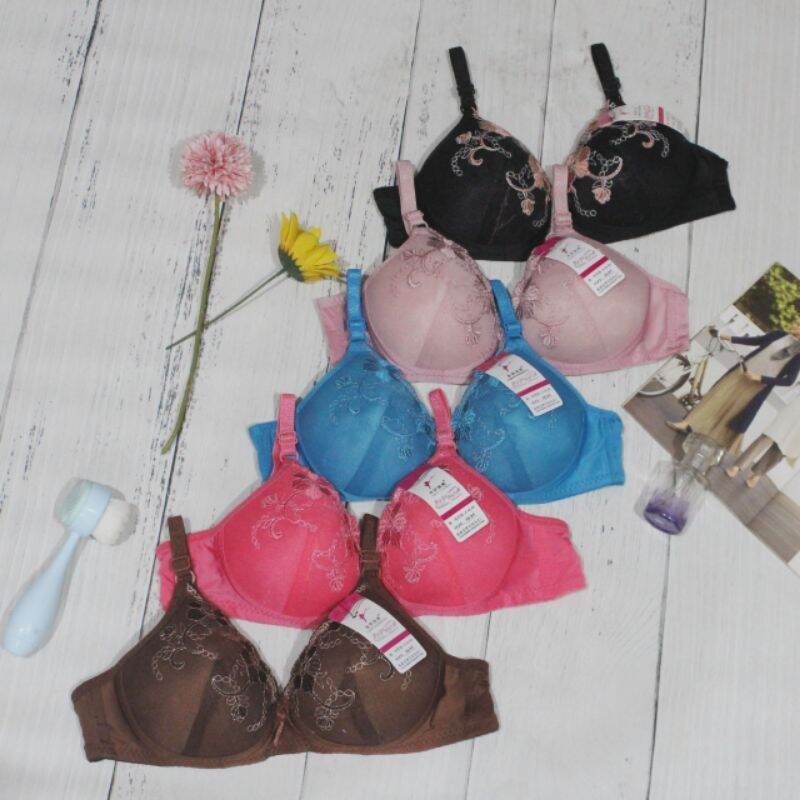 BRA BH FASHION BORDIR KAIT 2 BUSA TANPA KAWAT PREMIUM BRA