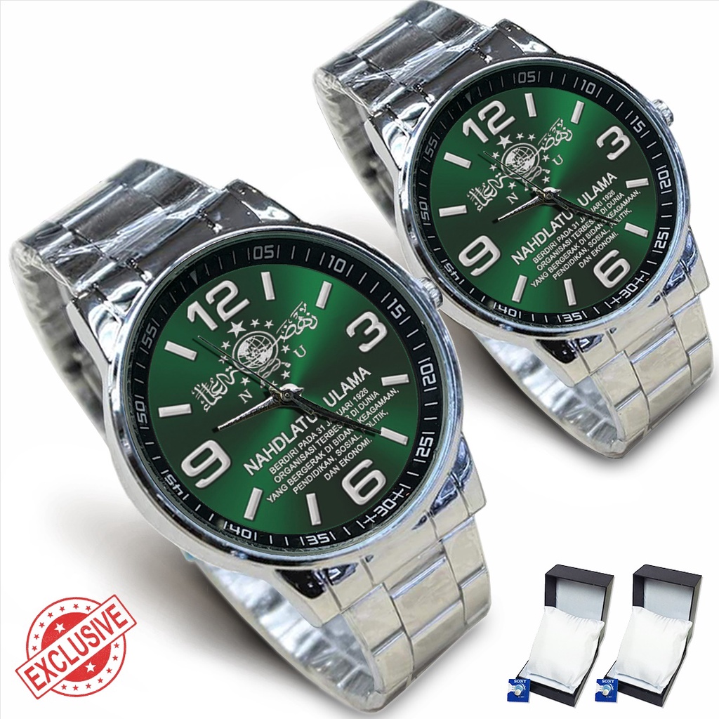 Jam Tangan Rantai Couple NU - Nahdlatul Ulama Motif 4 (Keren)