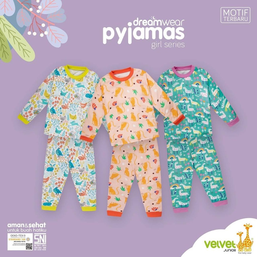 Size 2 - 10  VELVET PIYAMA BOY  GIRL Baju / Celana Panjang Starry Night here come the sun vv