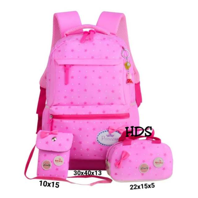 PALING MURAH!! NEW Backpack Anak Perempuan Motif BINTANG TABUR 3 in 1Beli Satu Dapet Sepaket