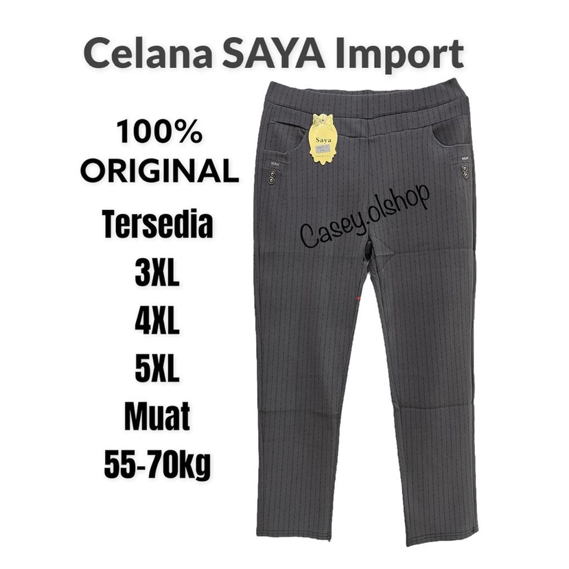 Celana SAYA IMPORT SALUR DAN KOTAK BAHAN STRECTH 3XL-5XL REAL PICT!!!