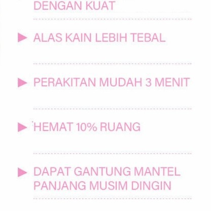 Rak Gantungan Pakaian Besi Minimalis 3 Susun Lemari Baju Gantung