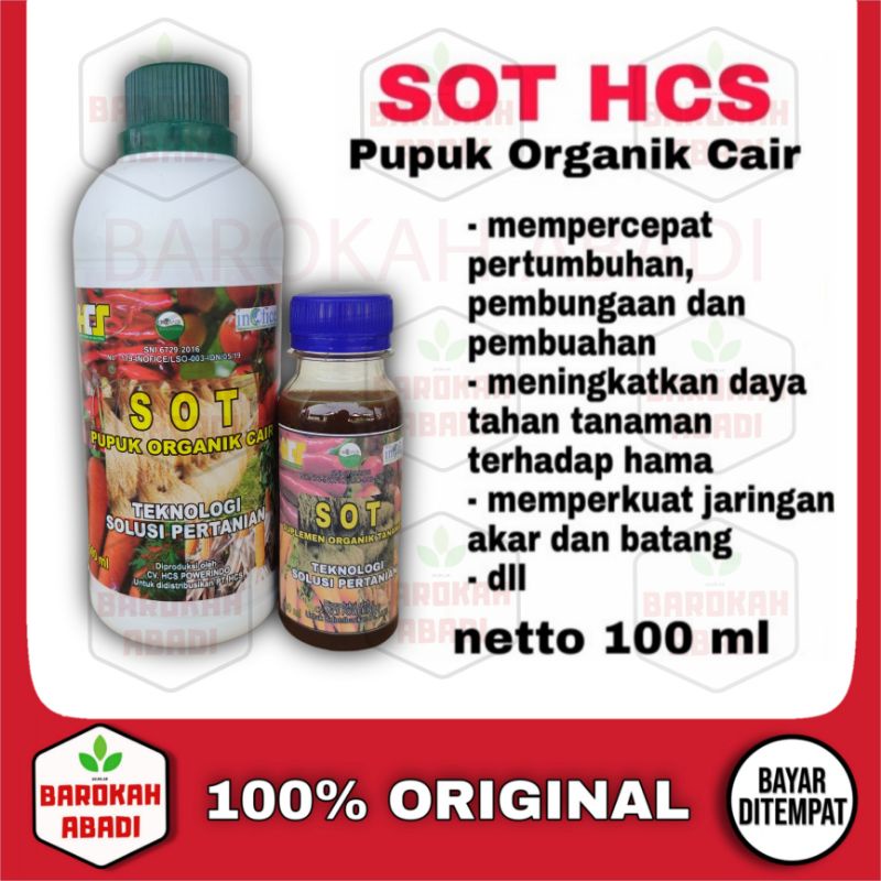 SOT HCS Suplemen Organik Tanaman Pupuk organik cair pelebat buah