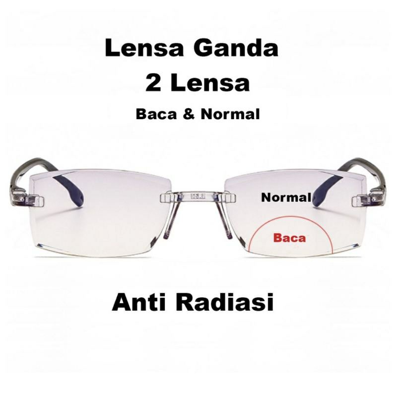 Kacamata Baca Dan Jalan 2 in 1 Antiradiasi Blueray Pria Wanita