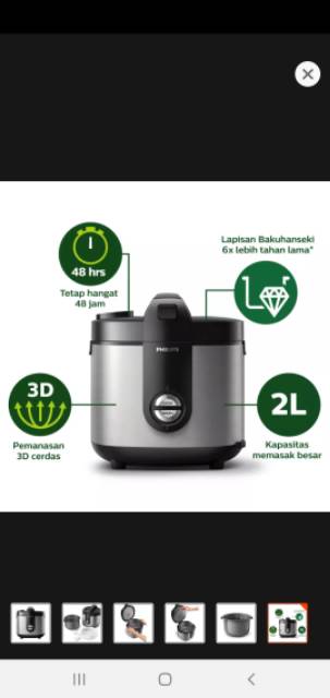 RICE COOKER Philips HD3138 Premium 2L Garansi Resmi