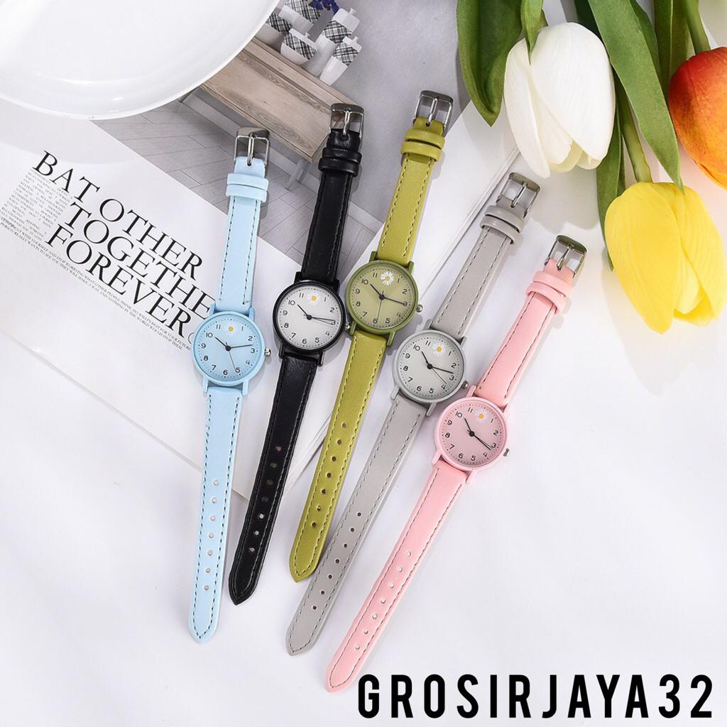 JAM TANGAN WANITA ASTRY DAISY ANALOG WATCH KALEP SINTESIS PU KOREAN FASHION