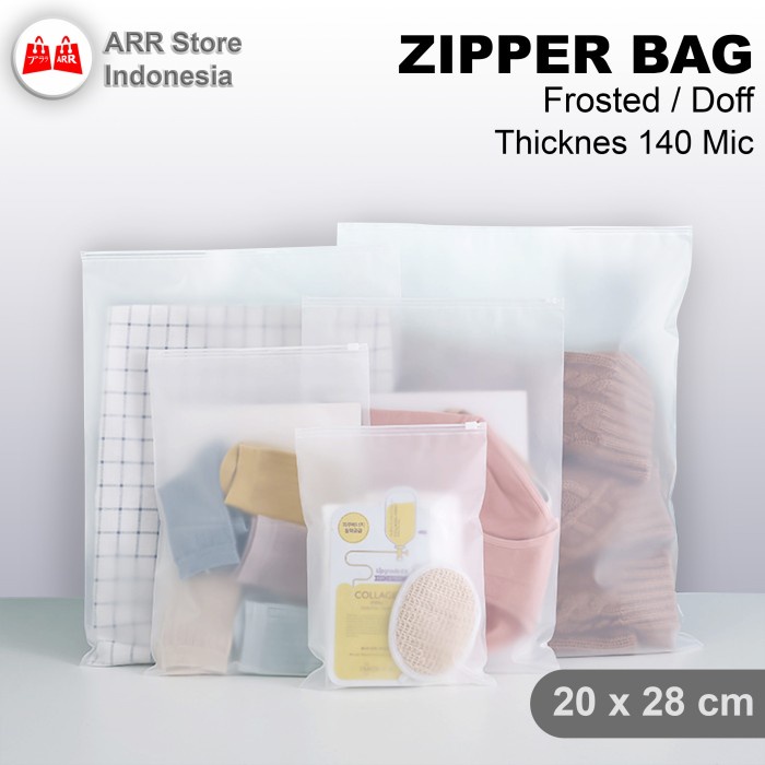 Plastik Zipper Bag 20 x 28 cm Travel Pouch Storage bag Matte Doff
