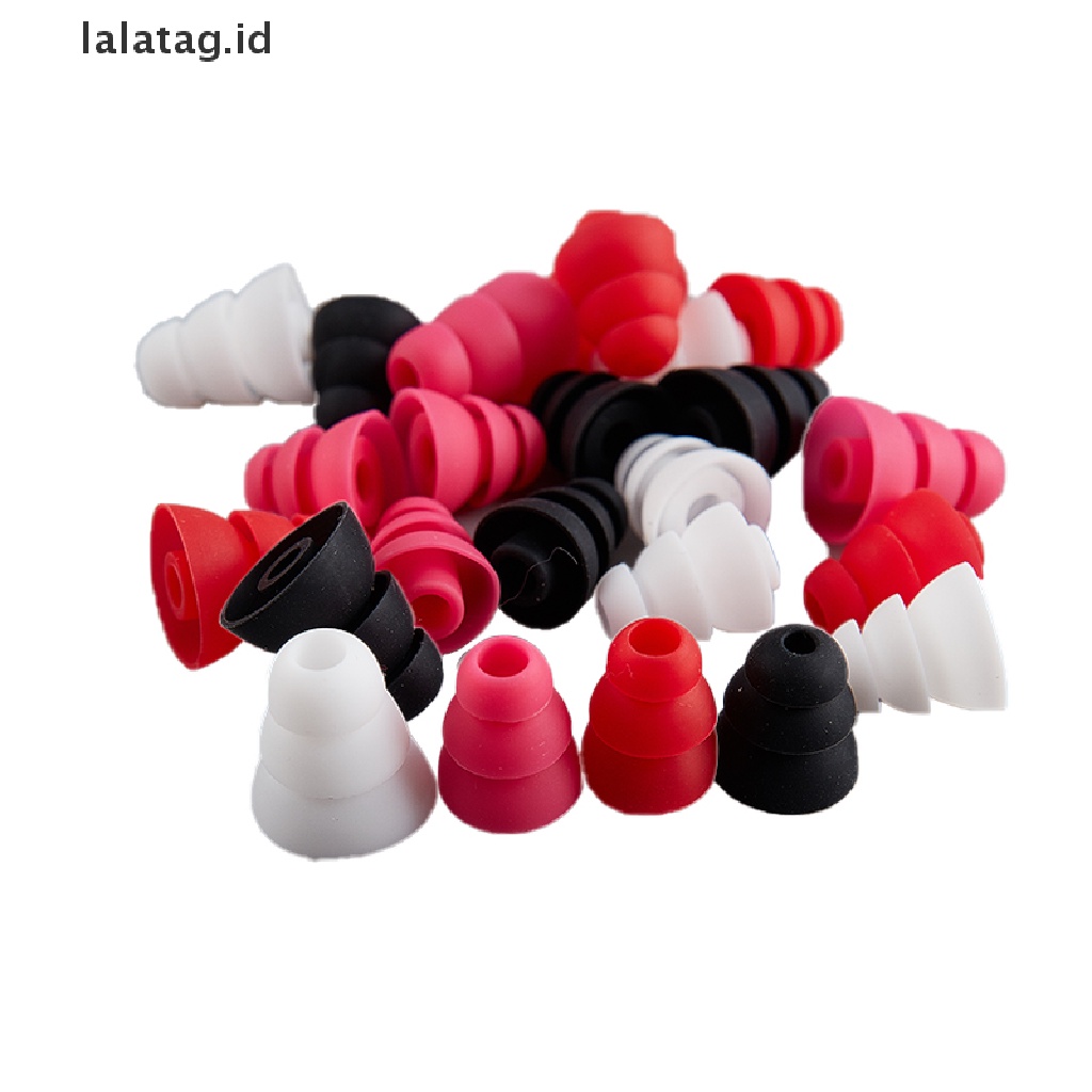 (Flyag) 6pcs Earbud Pengganti Bahan Silikon Tiga Lapis Untuk Earphone In-Ear