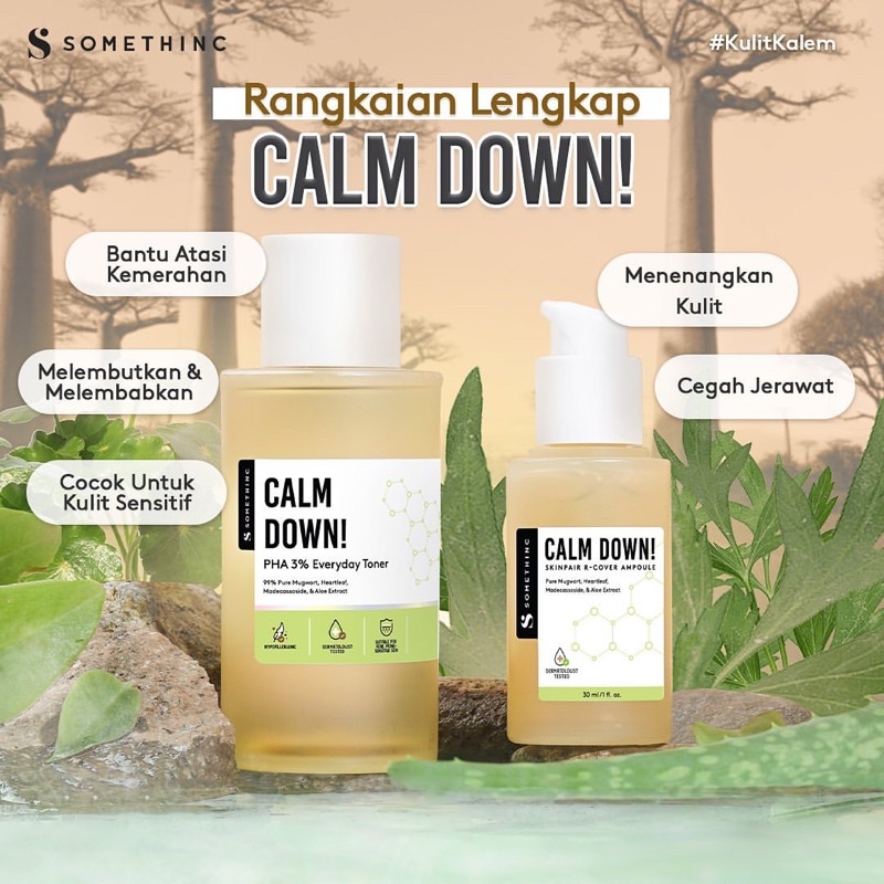 SOMETHINC CALM DOWN PHA 3% EVERYDAY TONER | SOMETHINC CALM DOWN SKINPAIR R-COVE AMPOULE