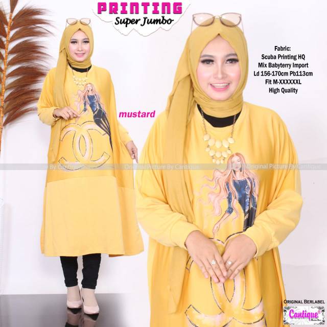 Printing Tunik Super Jumbo Scuba mix Babyterry
