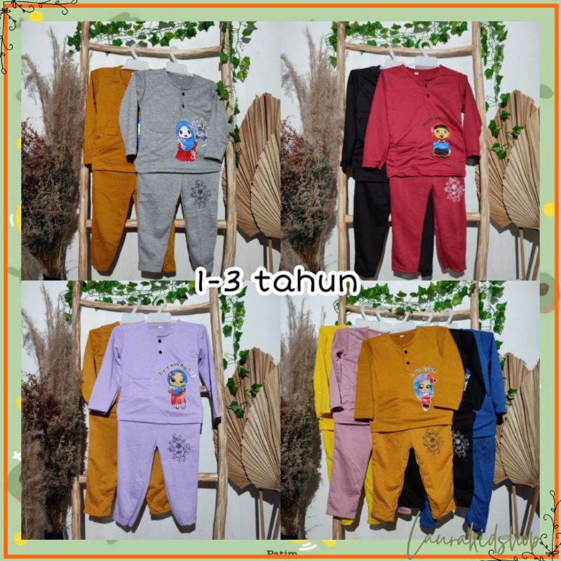 Setelan Anak Panjang Muslimah 1-3 Tahun Laurakidshop