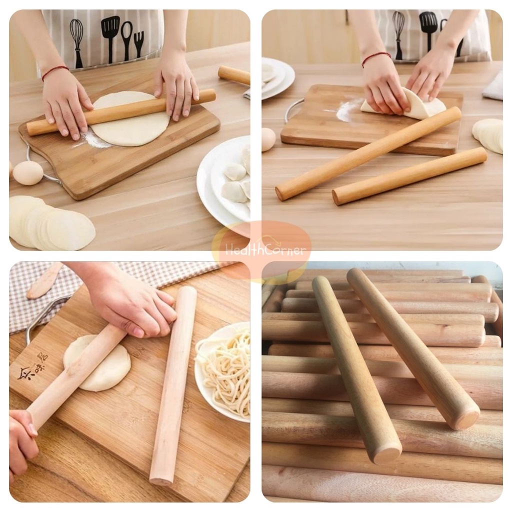 Rolling Pin Kayu Stik / Kayu Penggiling Adonan Kue Ukuran 28cm Pin Roll / Roll Adonan Kayu