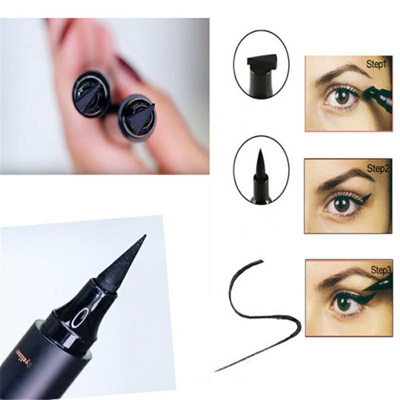 CmaaDu 2in1 Eyeliner Stamp Wing Eyeliner Liquid Waterproof Stamp Eyeliner 2 in 1 Eyeliner Spidol