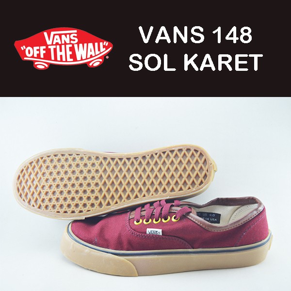 sepatu pria Vans 148 Kanvas Sol Karet maroon