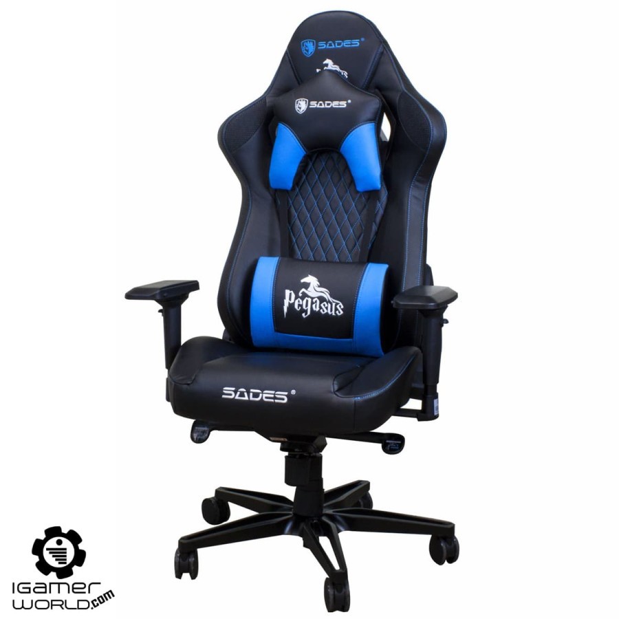 Sades Draco Blue Gaming Chair Shopee Indonesia