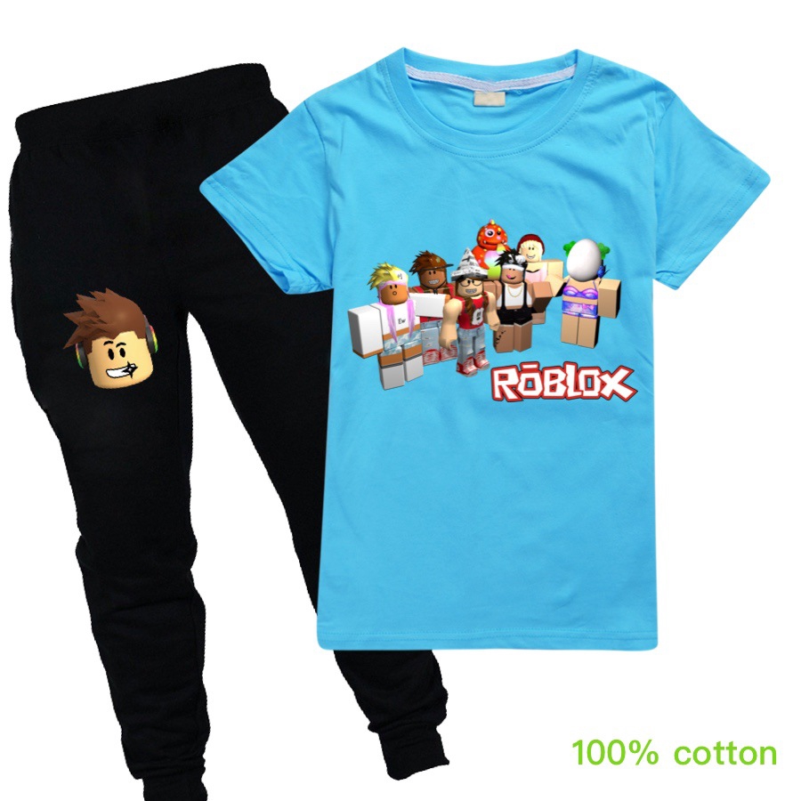 Roblox T Shirts Kids Long Pants Suit For Boys And Girls Two Pieces - pants id roblox boy