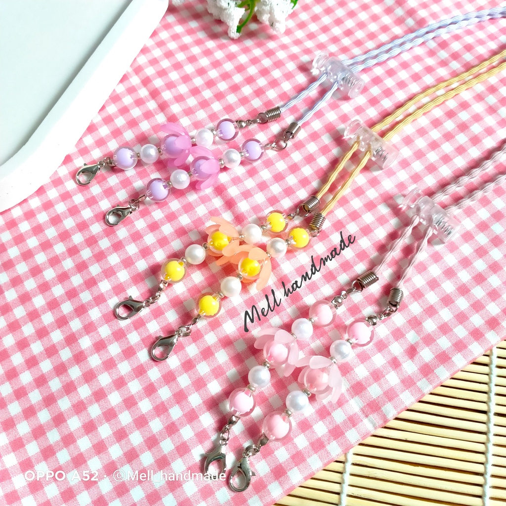 Tali Masker Kalung Masker Mutiara Kalung Masker Hijab Tali Masker Hijab Bunga