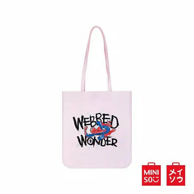 Tote Bag Miniso X Marvel ORI/Shoulder Bag/Tas wanita murah/Tas murah/Tas selempang/Tas tote/Tas